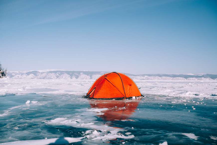 Зимняя рыбалка с палаткой